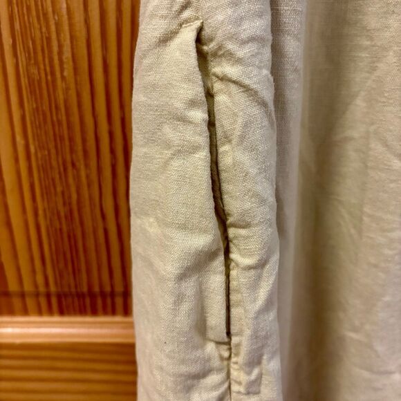 Abercrombie & Fitch Cream Linen Color Short Puff Sleeve Peasant Top Tunic XS - Picture 3 of 5